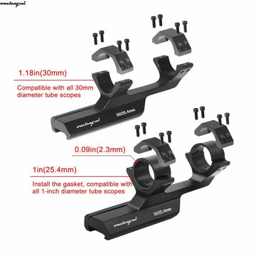 Oneleaf 30 mm / 1″ Cantilever Riflescope Mount — 2″ Offset (Picatinny) | Fits Both Tube Sizes